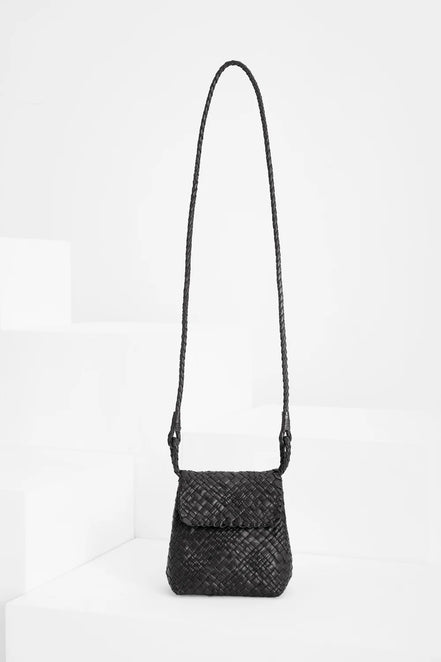 ROMANCE - Mini borsa a tracolla in pelle intrecciata