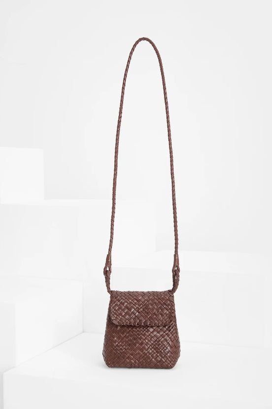 ROMANCE - Mini borsa a tracolla in pelle intrecciata