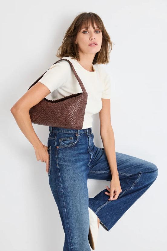 AURA - Borsa hobo in pelle intrecciata
