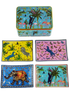 TIN 4 GLASS PLATES JUNGLE