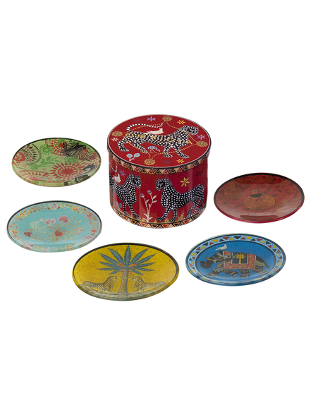 TIN 5 GLASS PLATES