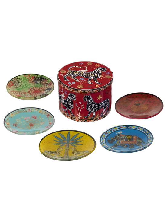 TIN 5 GLASS PLATES